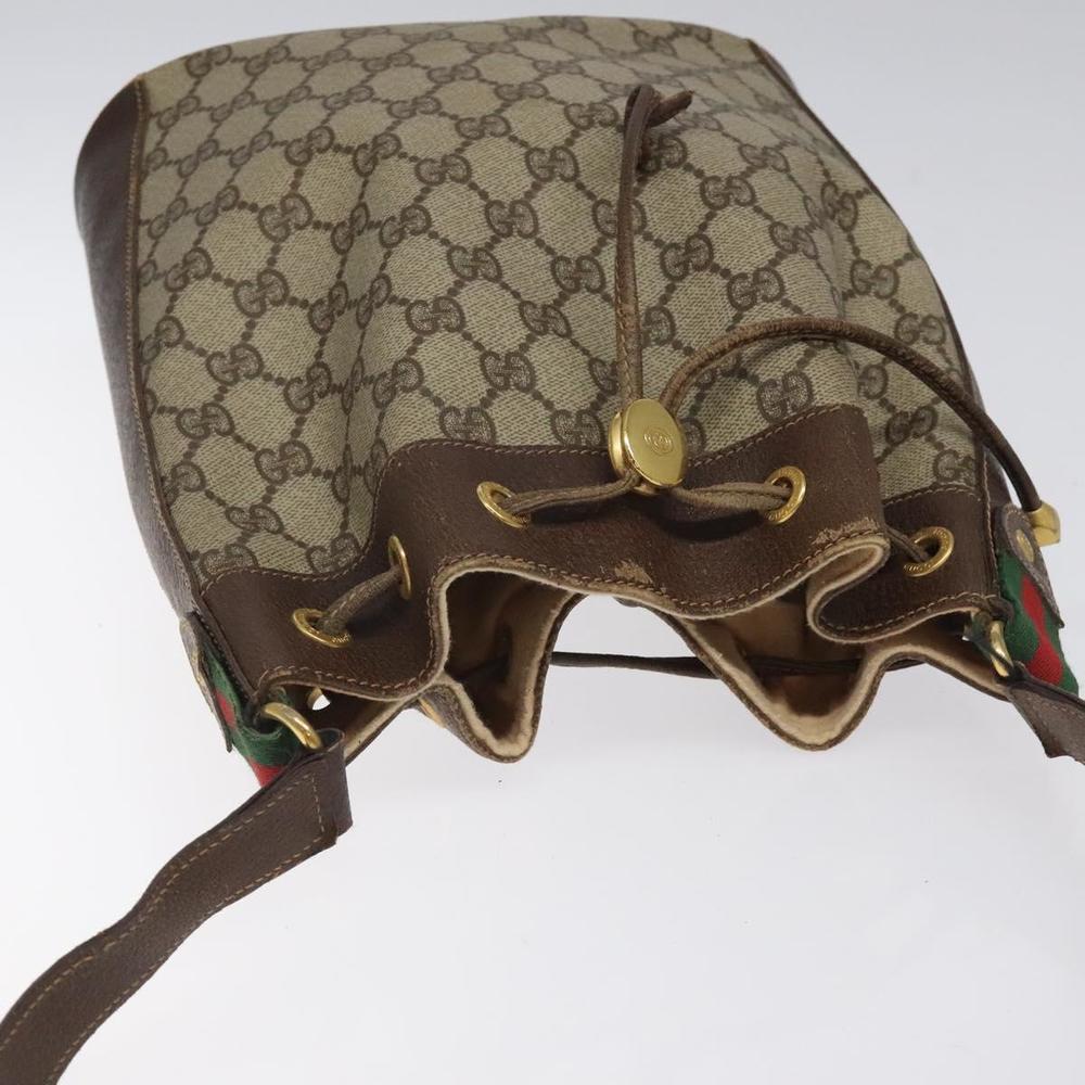 GUCCI GG Supreme Web Sherry Line Bag PVC Beige Gold 164 02 034 Auth 117305 - Picture 6 of 16